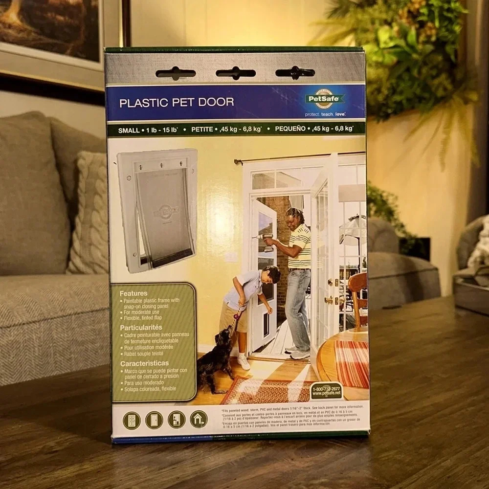 NWT PETSAFE PLASTIC PET DOOR SYSTEM WHITE SMALL 1lb-15lb Radio System